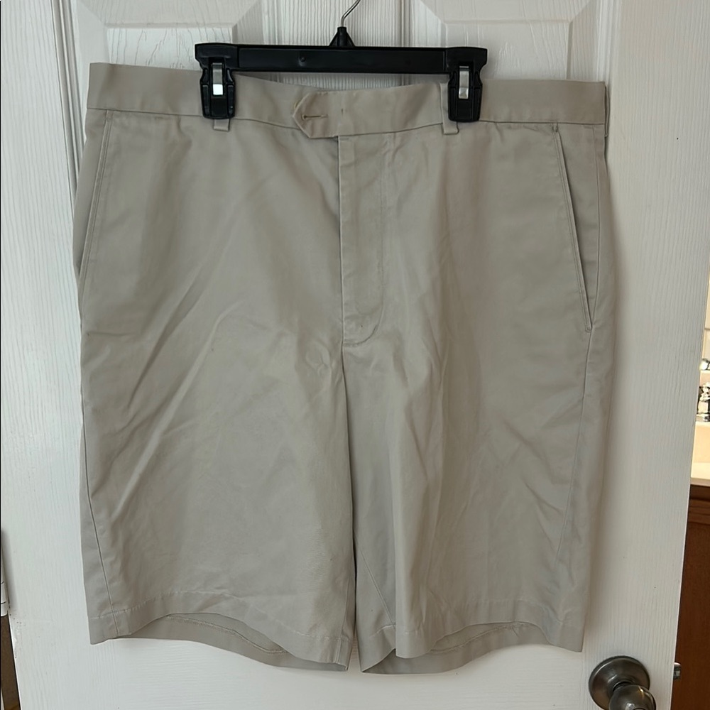 Nordstrom Tan Flat Front Shorts Classic Style